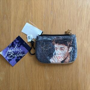 Claire's NWT Justin Bieber Sequin keychain/change purse